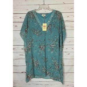 Entro Teal Floral Dress